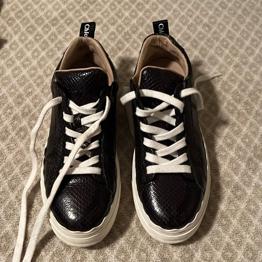 Chloe Black Python Lauren Sneaker
